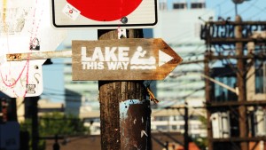 Lake This Way sign, Kensington Market, Toronto
